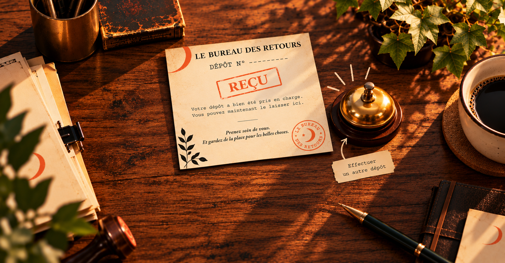 Récépissé du Bureau des Retours posé sur le bureau